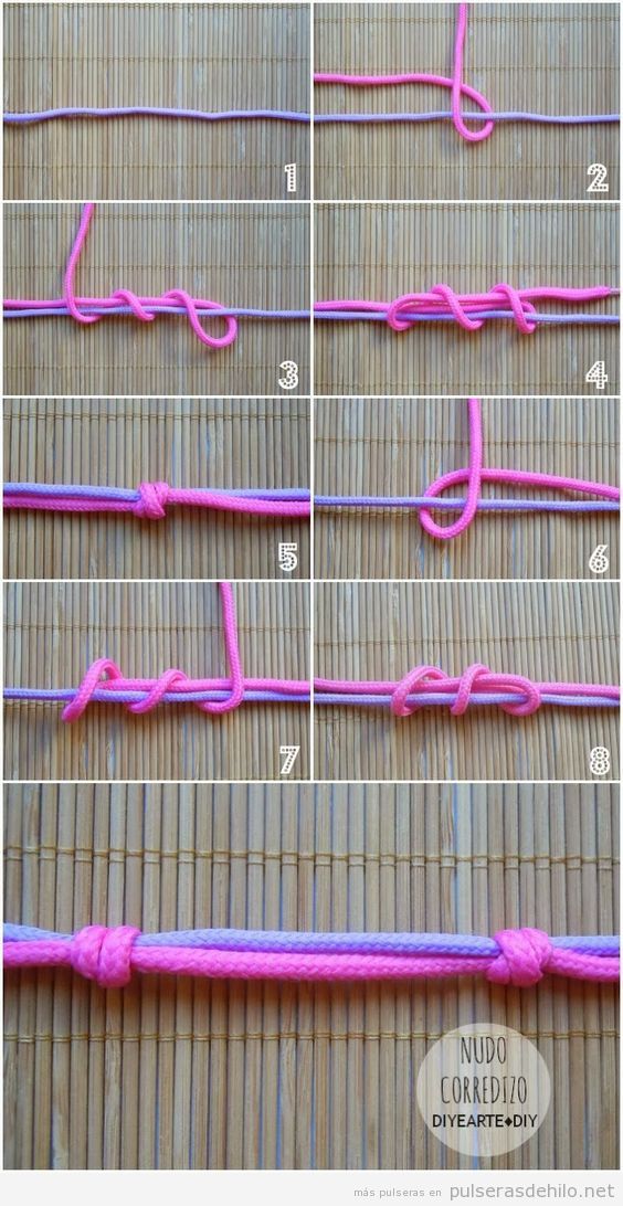 Cómo hacer un nudo corredizo para pulseras de cuerdas | Pulseras de