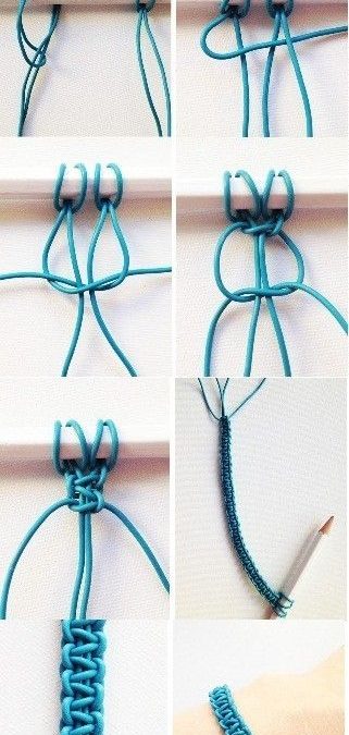 Pulsera DIY de nudos hecha con cables de auriculares