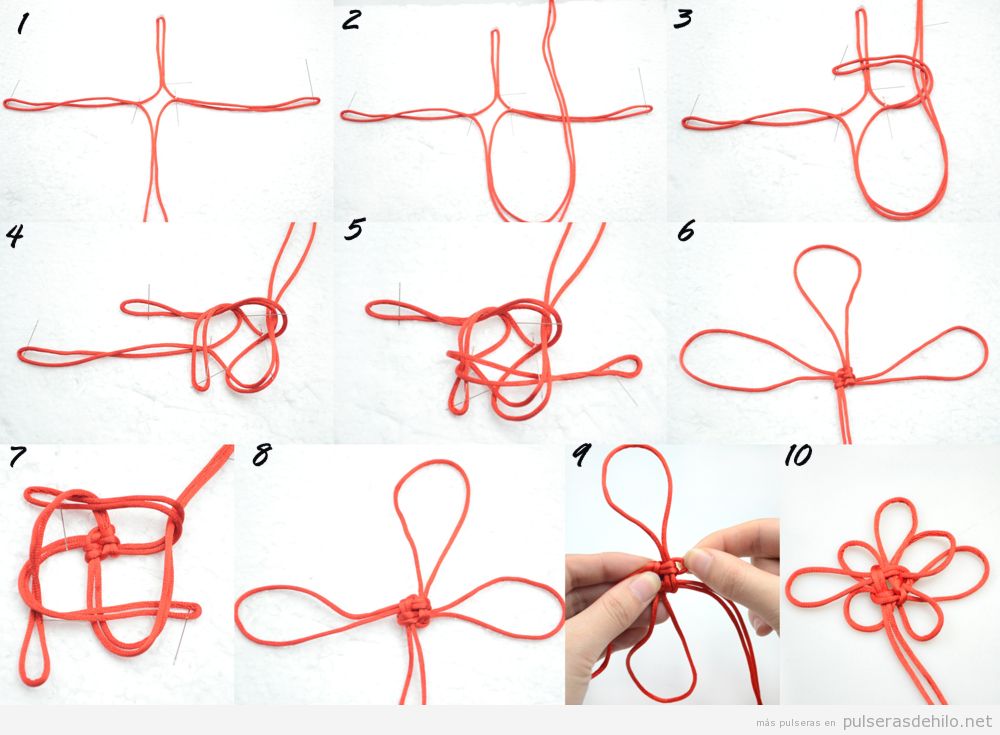 Cómo hacer «lucky knots» (lazos de la suerte) en pulseras de hilo