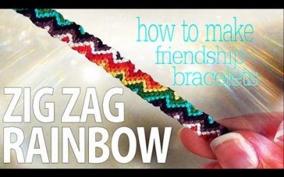 Cómo hacer una pulsera de hilos en zigzag con los colores del arco-iris