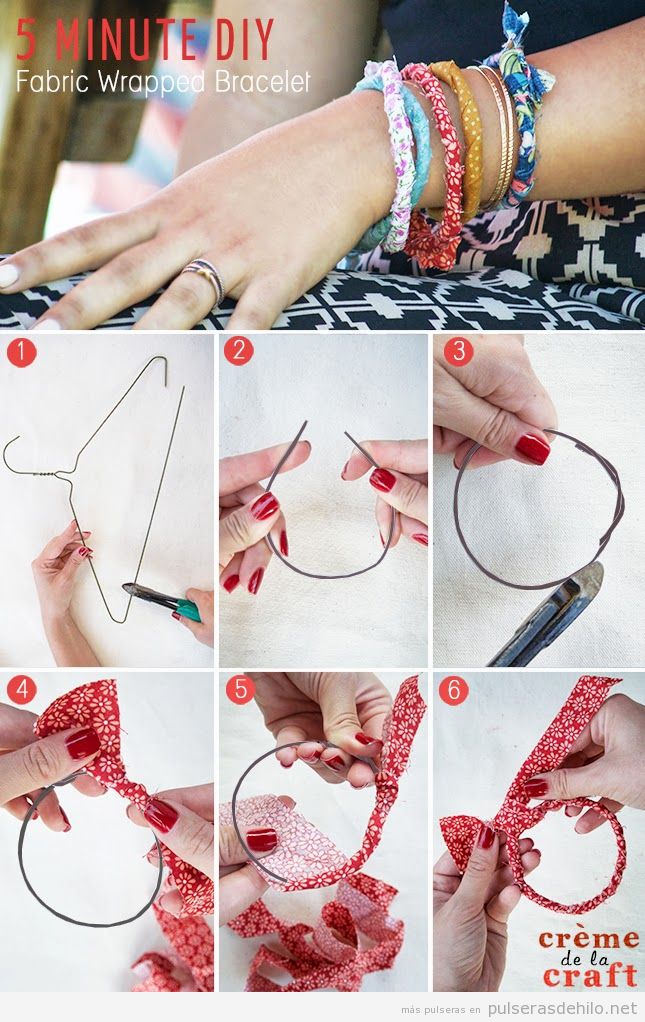 Tutorial pulsera DIY fácil con alambres y trozo de tela