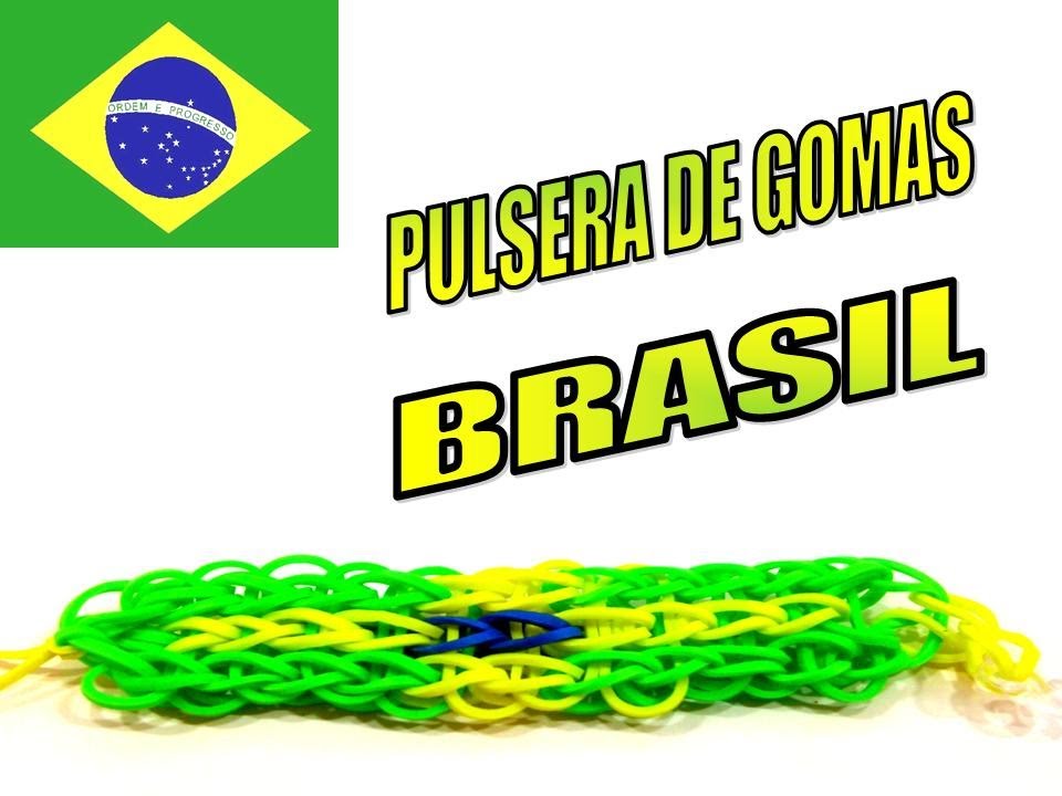 Pulsera De Gomitas Con La Bandera De Brasil Pulseras De Hilo