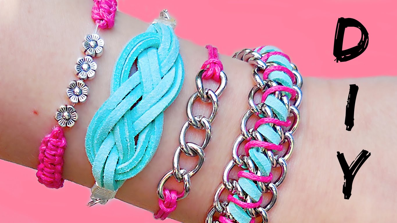 4 pulseras chulísimas DIY, aprende a hacerlas paso a paso - Pulseras de