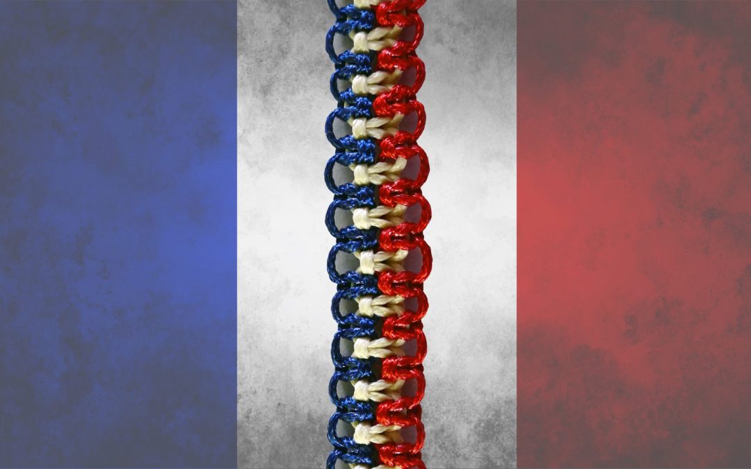 Pulsera de la amistad con los colores de la bandera francesa (Videotutorial)